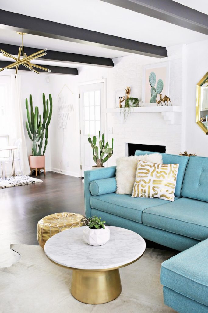 a gorgeous blue gold living room update in nashville a gorgeous blue gold living room update in nashville