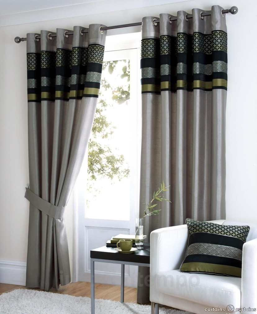 long curtains for living room glamorous metallic silver faux silk base with black and