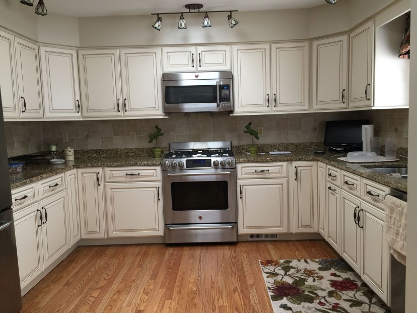 white dove with caramel glaze kitchen cabinet kitchen