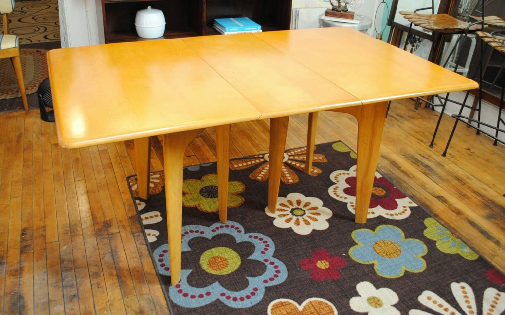 1950s heywood wakefield drop leaf dining table circa