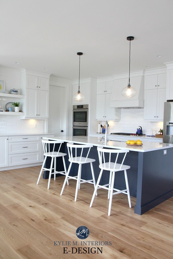 a brand new white kitchen with sw pure white and cyberspace