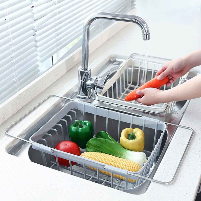 kitchen retractable sink drain basket plastic dish rack sink filter water basket kitchen sink accessories kitchen drain basket