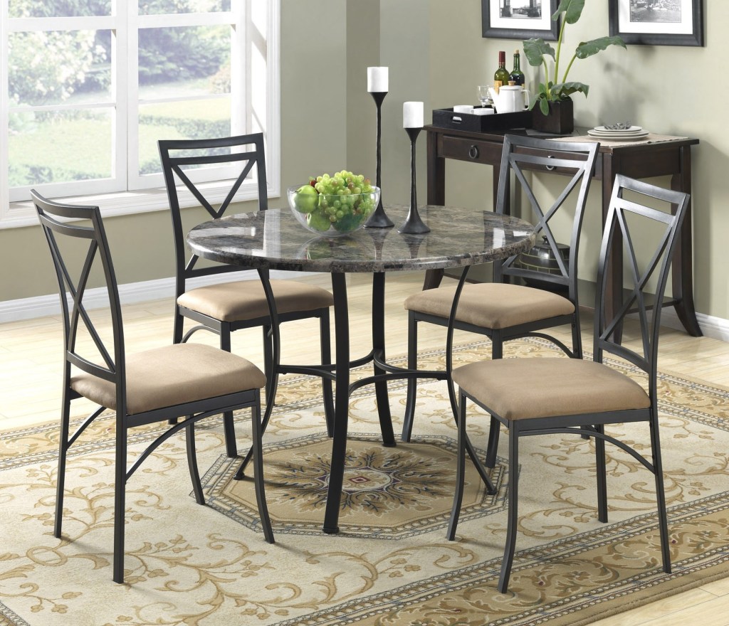 dorel living dorel living 5 piece faux marble top dining