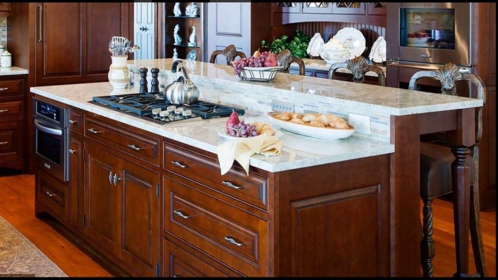 center island cooktop kitchen designs