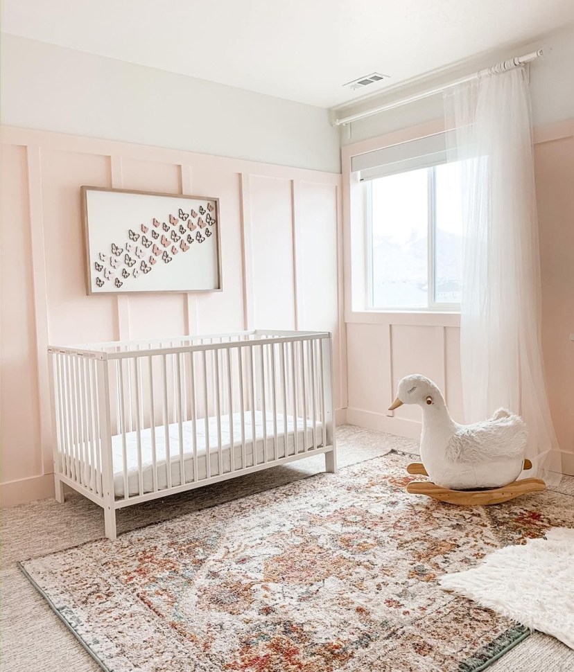 blush board and batten girls nursery ba girl nursery