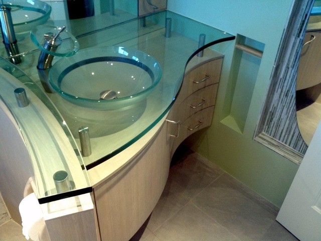 custom curved bamboo bath vanity contemporary los