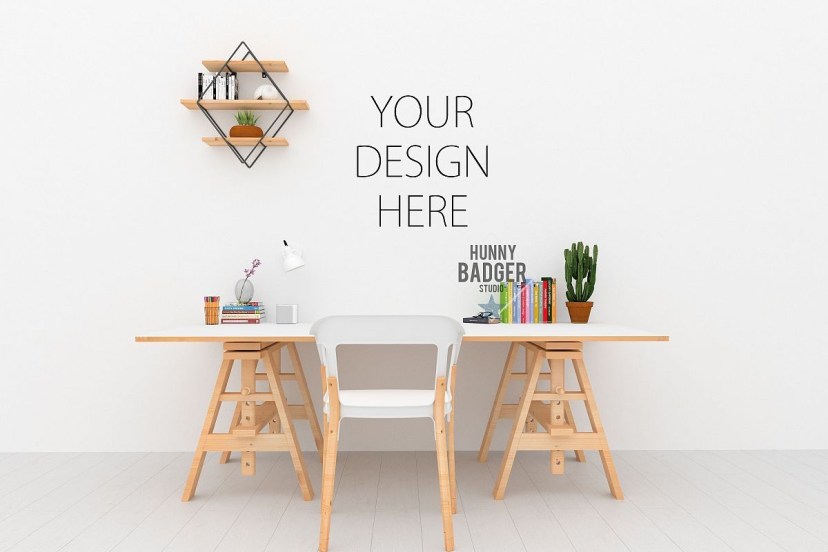 desk mockup wall art mock up 21957 mockups design