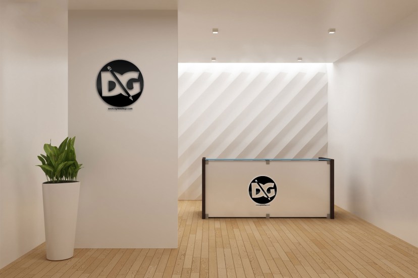 free download reception desk mockup in psd designhooks