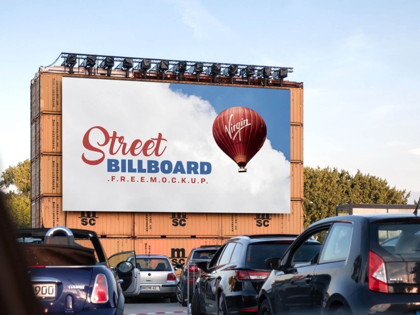 free outdoor advertising street billboard mockup psd