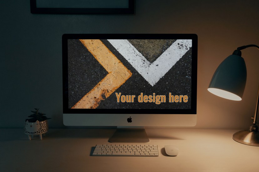 imac on a desk mockup free mockup download