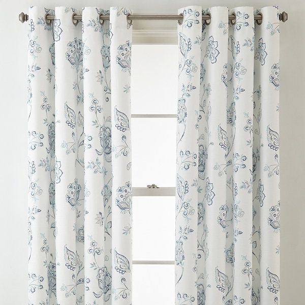 jcpenney home quinn jacobean grommet top curtain panel