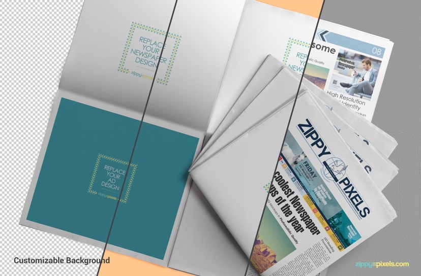 newspaper mockups free psd download zippypixels