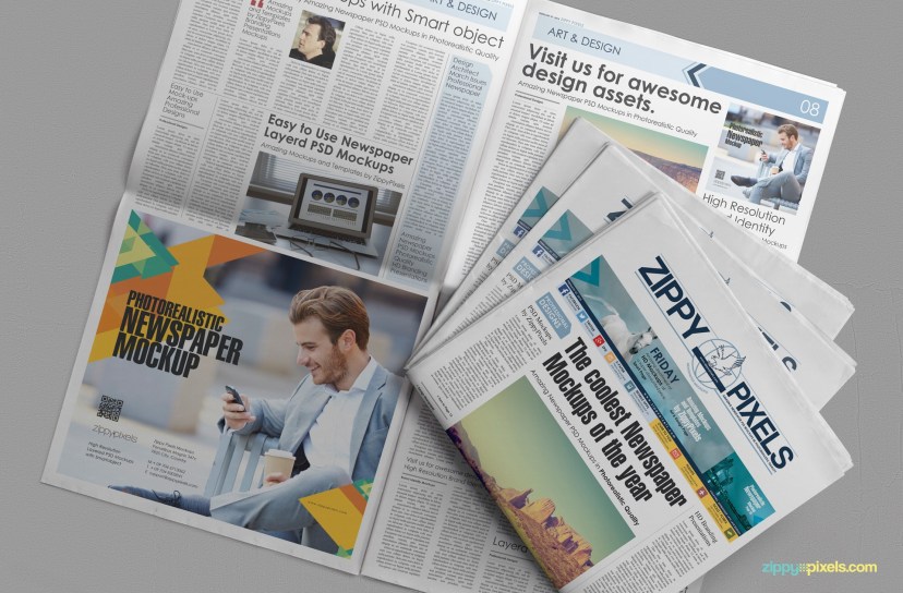 newspaper mockups free psd download zippypixels