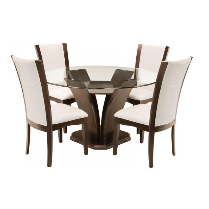 raymour flanigan venice 5 piece glass dining set aptdeco