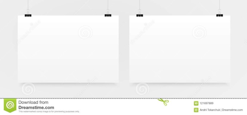 two horizontal poster mockup a4 mock up stock vector